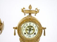 Gilt Bronze Footed Marble Base Mantel Clock Depicting Carthage Warrior - 3282846