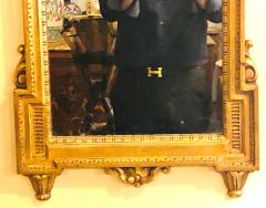 Gilt Carved Wall Console or Table Mirror with High Open Fleur de Lis Pediment - 2944673