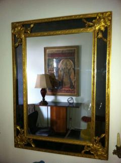 Gilt Charcoal Black Glass Mirror - 77956