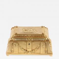 Gilt Dor Bronze Metal Footed Covered Decorated Box - 1335041