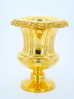 Gilt English Silverplate Campana Vase Wine Cooler or Ice Bucket - 3167377