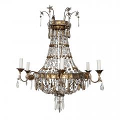 Gilt Iron and Crystal Italian Chandelier - 4248651