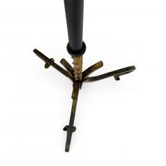 Gilt Iron and Leather Standing Lamp Spain 1970s - 4509162