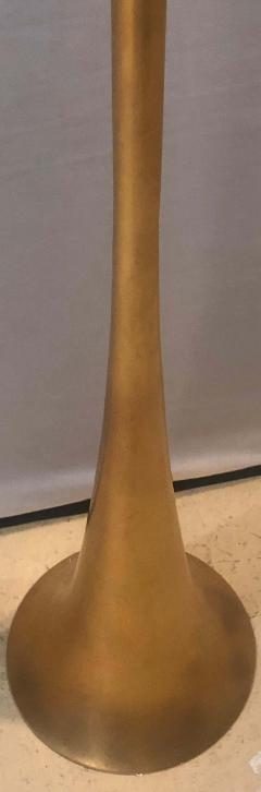 Gilt Metal Hollywood Regency Style Trumpet Standing or Tall Floor Lamp - 1287823