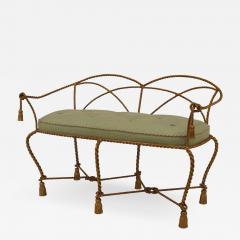 Gilt Metal Rope and Tassel Loveseat - 1383641