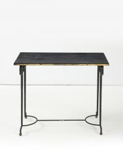 Gilt Metal Wrought Iron and Mirrored Glass Side Table Console Italy c 1940 - 4083488