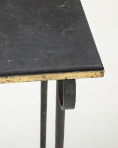 Gilt Metal Wrought Iron and Mirrored Glass Side Table Console Italy c 1940 - 4083491
