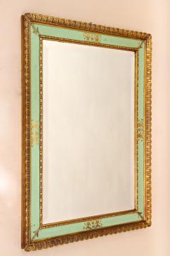 Gilt Mid Century Venetian Wall Mirror With Turquoise Pattern IT ca 1960 - 4333599