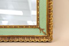 Gilt Mid Century Venetian Wall Mirror With Turquoise Pattern IT ca 1960 - 4333603