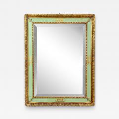 Gilt Mid Century Venetian Wall Mirror With Turquoise Pattern IT ca 1960 - 4334878