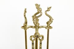 Gilt Set Solid Brass Fire Tools Stand - 2543505
