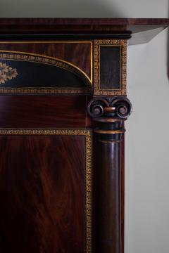 Gilt Stenciled Carved Mahogany Armoire - 38188