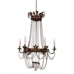 Gilt Tole and Glass Empire Chandelier - 1592711