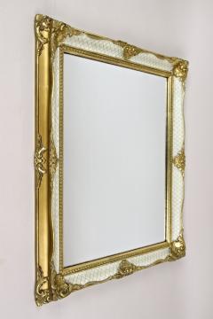 Gilt White Venetian Rococo Style Wall Mirror Mid Century IT ca 1950 - 3835459