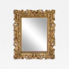 Gilt Wood Canvas Antique Mirror 19th century - 2429678