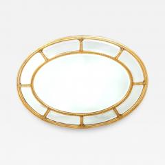 Gilt Wood Framed Oval Shape Beveled Wall Mirror - 1342878