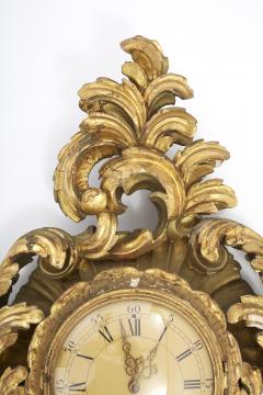 Gilt Wood Framed Swedish Wall Cartel Clock - 2106930