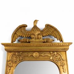 Gilt Wood Wall Mirror with Eagle Pediment - 1399211