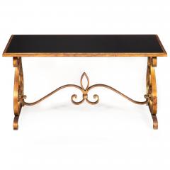 Gilt Wrought Iron Cocktail Coffee Table manner of Raymond Stubes ca 1940s - 4502240