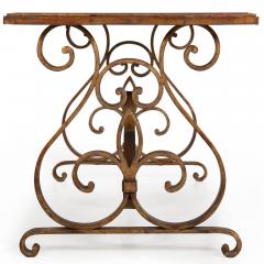 Gilt Wrought Iron Cocktail Coffee Table manner of Raymond Stubes ca 1940s - 4502241