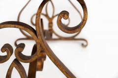 Gilt Wrought Iron Cocktail Coffee Table manner of Raymond Stubes ca 1940s - 4502245