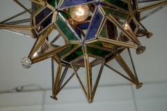 Gilt and Multi Colored Glass Gilt Moravian Star Pendant - 2963938