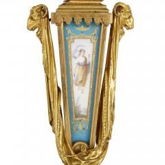Gilt bronze and S vres style porcelain clock garniture - 1451732