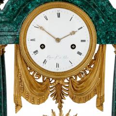 Gilt bronze and malachite Louis XVI clock - 3782296