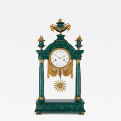 Gilt bronze and malachite Louis XVI clock - 3783522