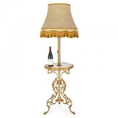 Gilt bronze and marble antique Belle poque standing lamp - 2981931