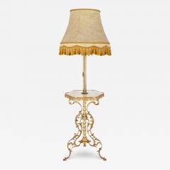 Gilt bronze and marble antique Belle poque standing lamp - 2983174