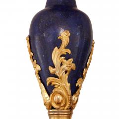 Gilt metal and lapis lazuli twelve light chandelier - 1907357