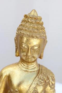 Gilted Bronze Meditating Buddha - 3716101
