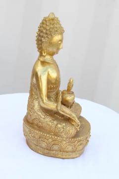 Gilted Bronze Meditating Buddha - 3716102