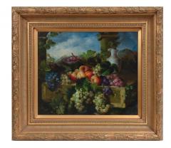 Giltwood Carved Frame Artwork Oil Painting Still Life  - 944487