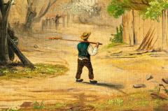 Giltwood Frame German Oil Canvas Painting - 1128649