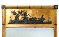Giltwood Framed Decorated Top Hanging Wall Mirror - 1341015