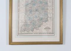 Giltwood Framed Matted Library Study Room Map Indiana - 1347593