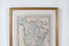 Giltwood Framed Matted Map North America - 1347631