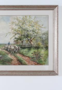 Giltwood Framed Water Color Painting - 1347534