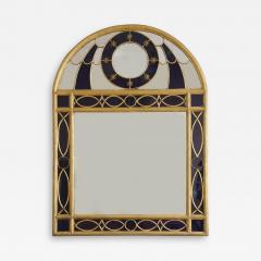 Giltwood Gilt Pewter Mirror Set With Blue Glass In The Hollywood Regency Taste - 1829645