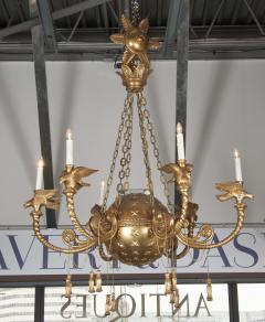 Giltwood Globe and Star Form Chandelier - 2117513