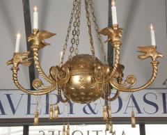 Giltwood Globe and Star Form Chandelier - 2117515