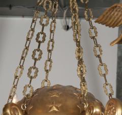 Giltwood Globe and Star Form Chandelier - 2117517