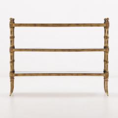 Giltwood and faux bamboo open shelf C 1950  - 3513120