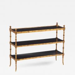Giltwood and faux bamboo open shelf C 1950  - 3517422