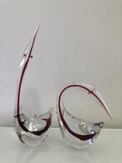 Gino Cenedese Pair Cenedese Glass large Murano birds - 1370212