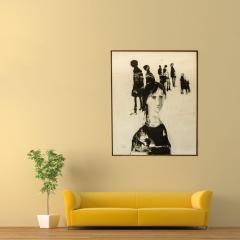 Gino Hollander A black and white oil on canvas painting by G Hollander - 1685327