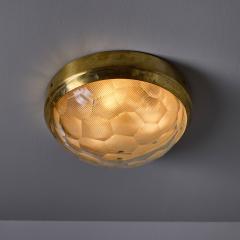 Gino Paroldo 1960s Gino Paroldo Brass Multifaceted Glass Wall or Ceiling Light for Dino Dei - 4354623