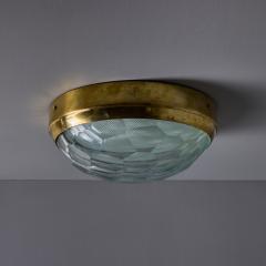 Gino Paroldo 1960s Gino Paroldo Brass Multifaceted Glass Wall or Ceiling Light for Dino Dei - 4354625